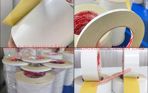 BĂNG KEO 2 MẶT TRẮNG – VÀNG WORLD TAPE CHẤT LƯỢNG CAO, KẾT DÍNH HOÀN HẢO