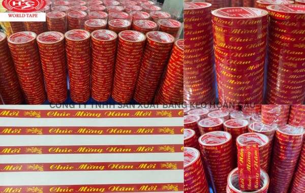 BĂNG KEO IN CHỮ CHÚC MỪNG NĂM MỚI Tô Điểm Không Khí Tết Cho Mọi Sản Phẩm!